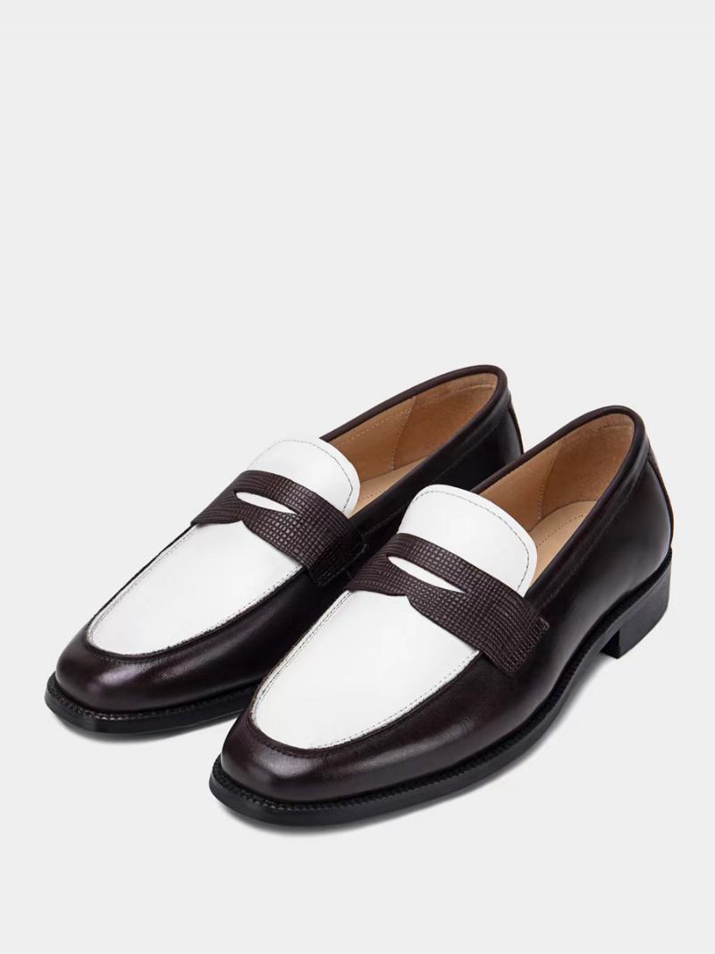 Ανδρικά Pu Δερμάτινα Παπούτσια Loafer Slip On Prom Γαμήλια - Βαθύ Καφέ