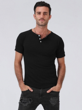 Ανδρικά T-shirts Casual Jewel Neck Κοντά Μανίκια