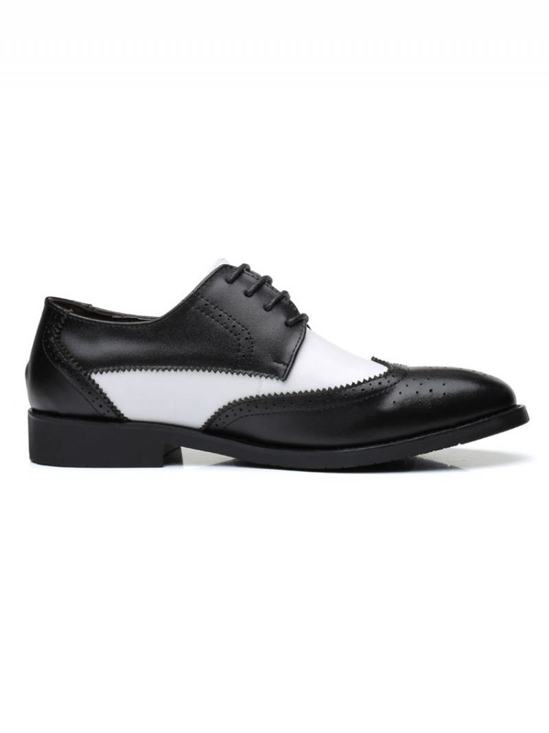 Ανδρικά Δίχρωμα Wingtip Derbys Wedding Dress Derby Formal Παπούτσια Σε Μαύρο Χρώμα - Μαύρο