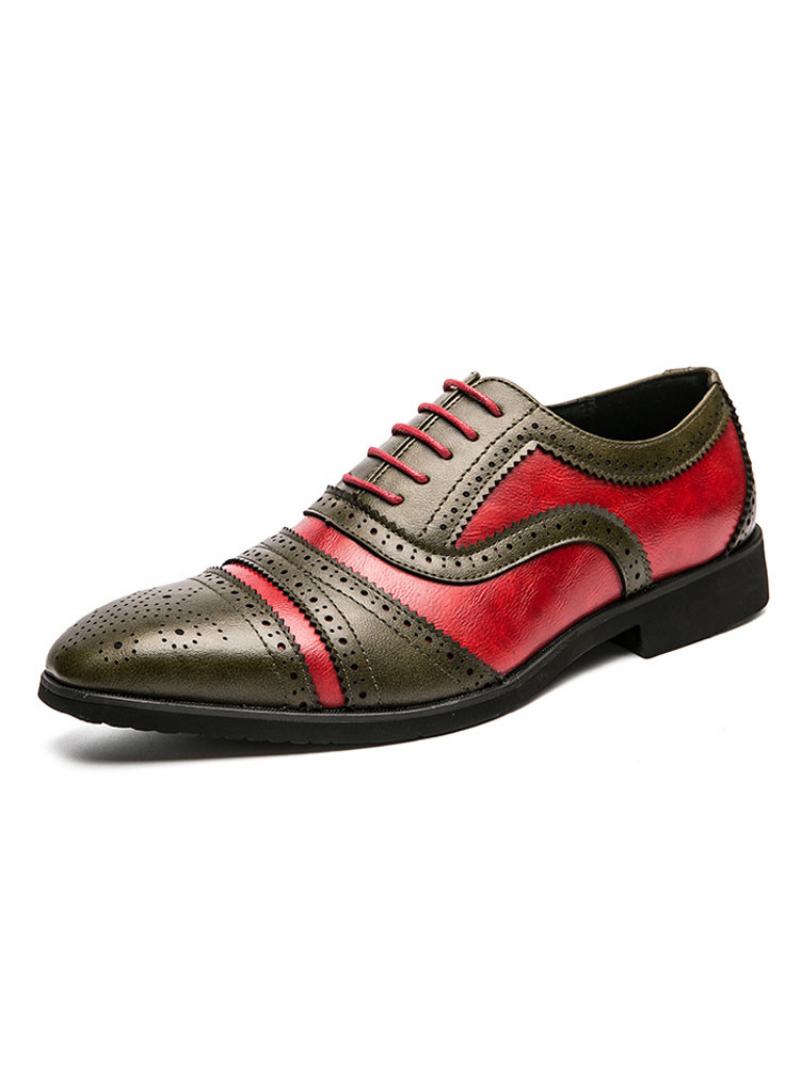 Ανδρικά Δίχρωμα Καφέ Brogue Oxfords Wedding Dress Παπούτσια Prom - Πράσινο