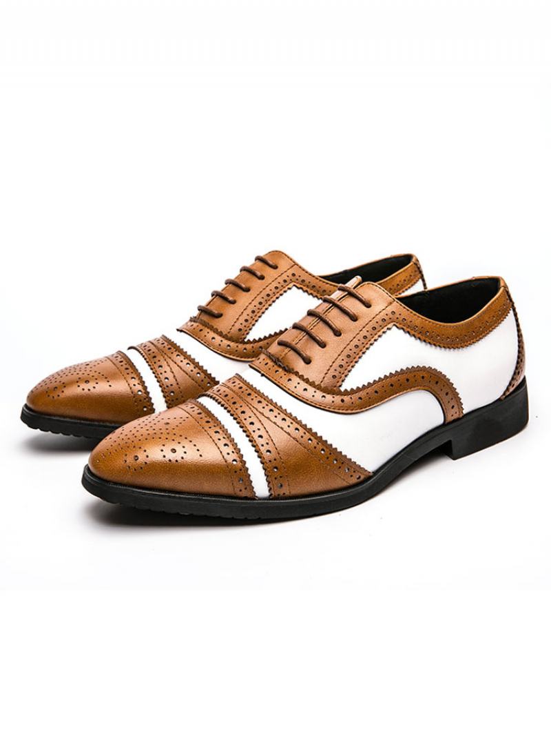 Ανδρικά Δίχρωμα Καφέ Brogue Oxfords Wedding Dress Παπούτσια Prom - Καφέ Καφέ