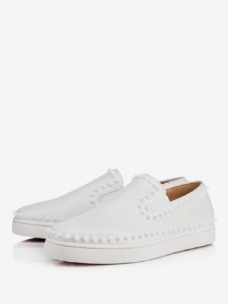 Ανδρικά Λευκά Πριτσίνια Slip-on Causal Loafers Sneakers