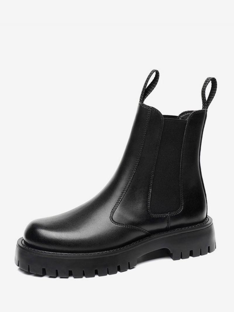 Ανδρικά Μποτάκια Chelsea Boots Μαύρα Pu Δερμάτινα