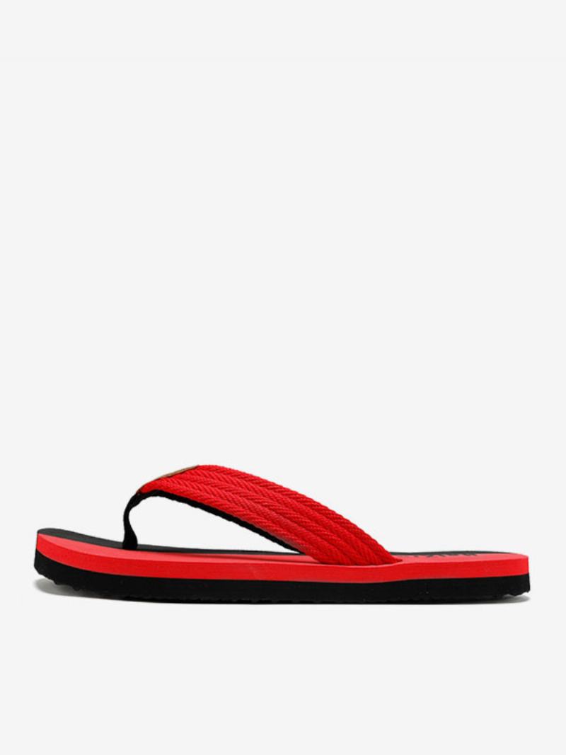 Ανδρικά Πέδιλα Slip-on Pu Δερμάτινη Σόλα Eva - Μαύρο Κόκκινο