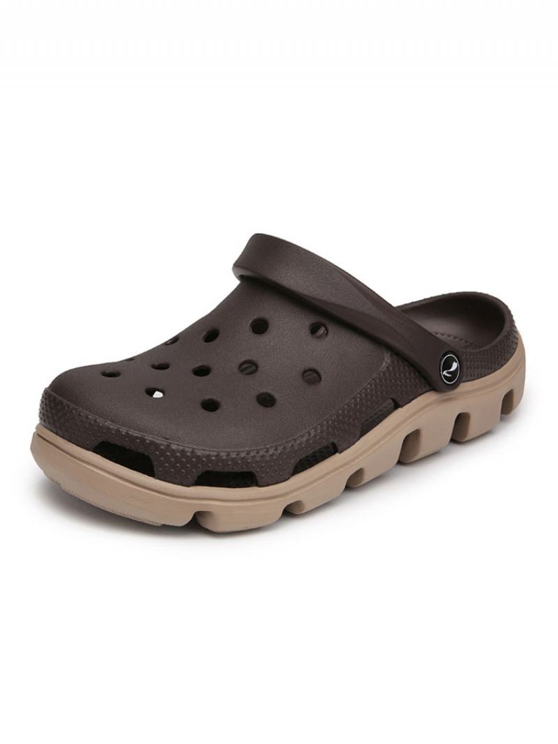 Ανδρικά Πέδιλα Slip-on Pvc Άνω Σόλα Eva - Βαθύ Καφέ