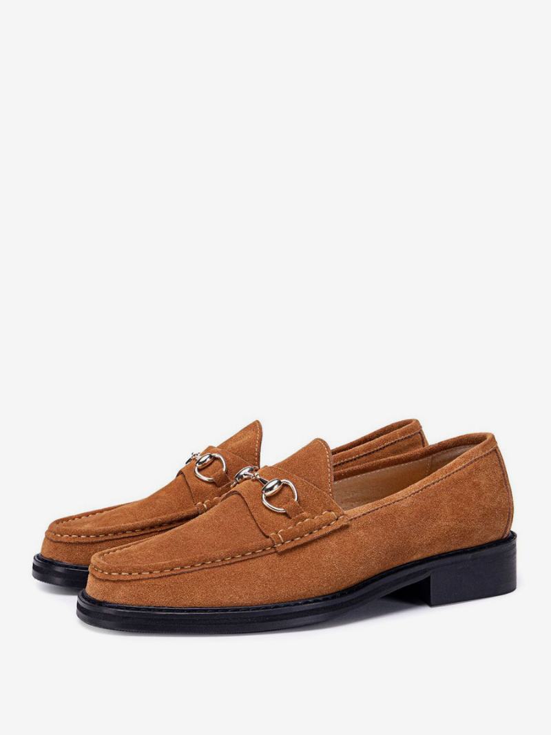 Ανδρικά Παιδικά Skin Slip-on Loafer Prom Γαμήλια Παπούτσια - Καφέ Καφέ