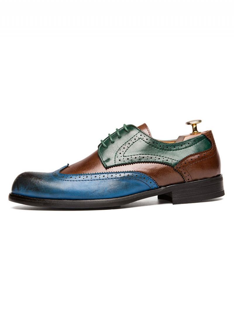 Ανδρικά Παπούτσια Derby Φόρεμα Color Block Wingtips - Μπλε