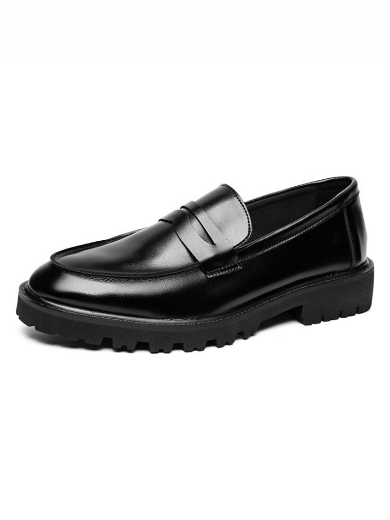 Ανδρικά Παπούτσια Loafer Cozy Pu Leather Monk Strap Slip-on - Μαύρο