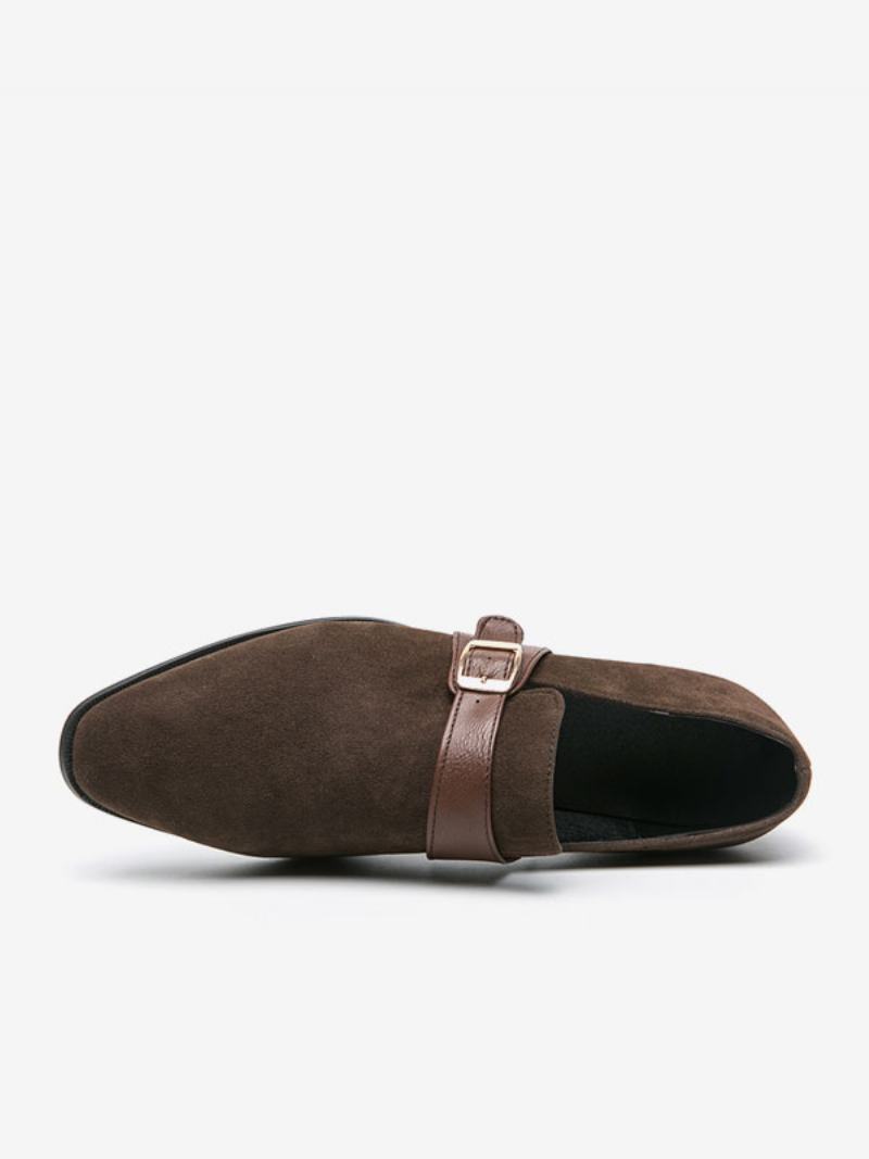 Ανδρικά Παπούτσια Loafer Pu Δερμάτινο Monk Strap Slip-on - Καφέ Καφέ