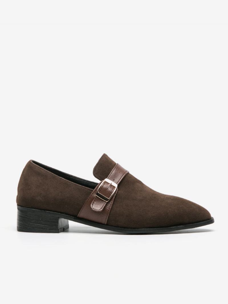 Ανδρικά Παπούτσια Loafer Pu Δερμάτινο Monk Strap Slip-on - Καφέ Καφέ