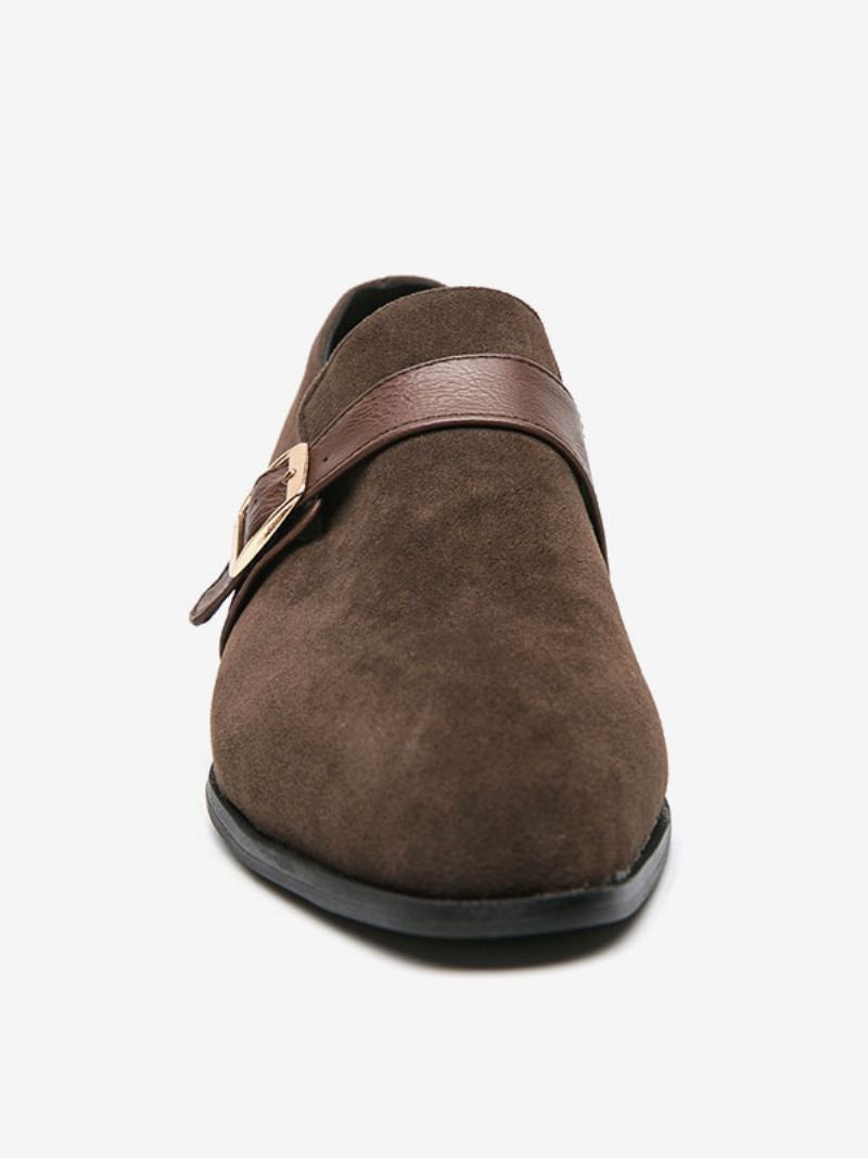 Ανδρικά Παπούτσια Loafer Pu Δερμάτινο Monk Strap Slip-on - Καφέ Καφέ