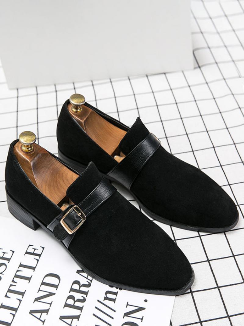 Ανδρικά Παπούτσια Loafer Pu Δερμάτινο Monk Strap Slip-on - Μαύρο