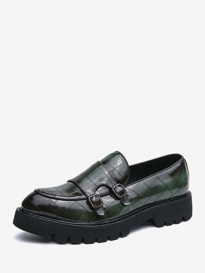 Ανδρικά Παπούτσια Loafer Pu Δερμάτινο Monk Strap Καρό Slip-on