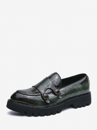 Ανδρικά Παπούτσια Loafer Pu Δερμάτινο Monk Strap Καρό Slip-on