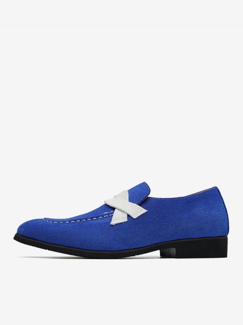 Ανδρικά Παπούτσια Loafer Slip-on Monk Strap Color Block Round Toe Pu Δερμάτινα Χορού - Μπλε