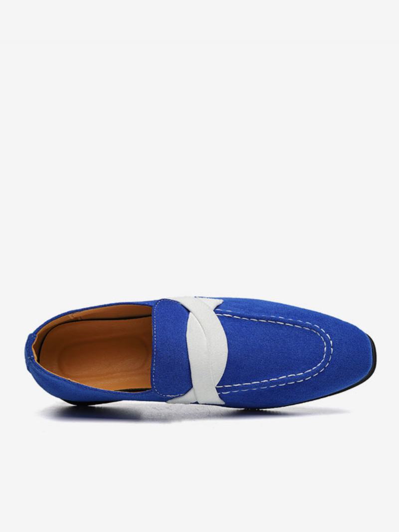 Ανδρικά Παπούτσια Loafer Slip-on Monk Strap Color Block Round Toe Pu Δερμάτινα Χορού - Μπλε