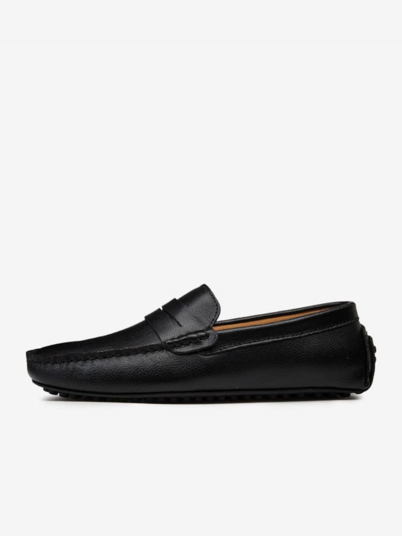 Ανδρικά Παπούτσια Loafer Slip-on Monk Strap Round Toe Pu Δερμάτινα Οδήγησης - Μαύρο