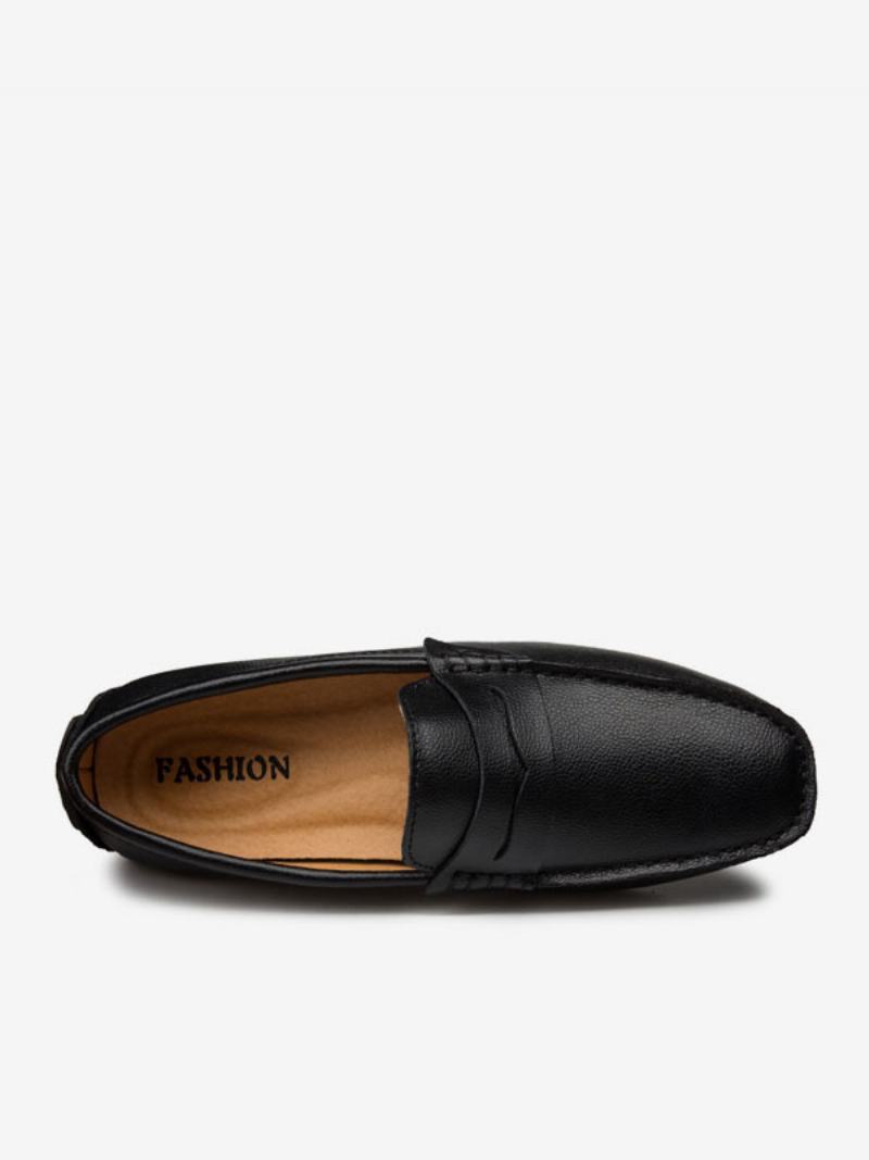 Ανδρικά Παπούτσια Loafer Slip-on Monk Strap Round Toe Pu Δερμάτινα Οδήγησης - Μαύρο