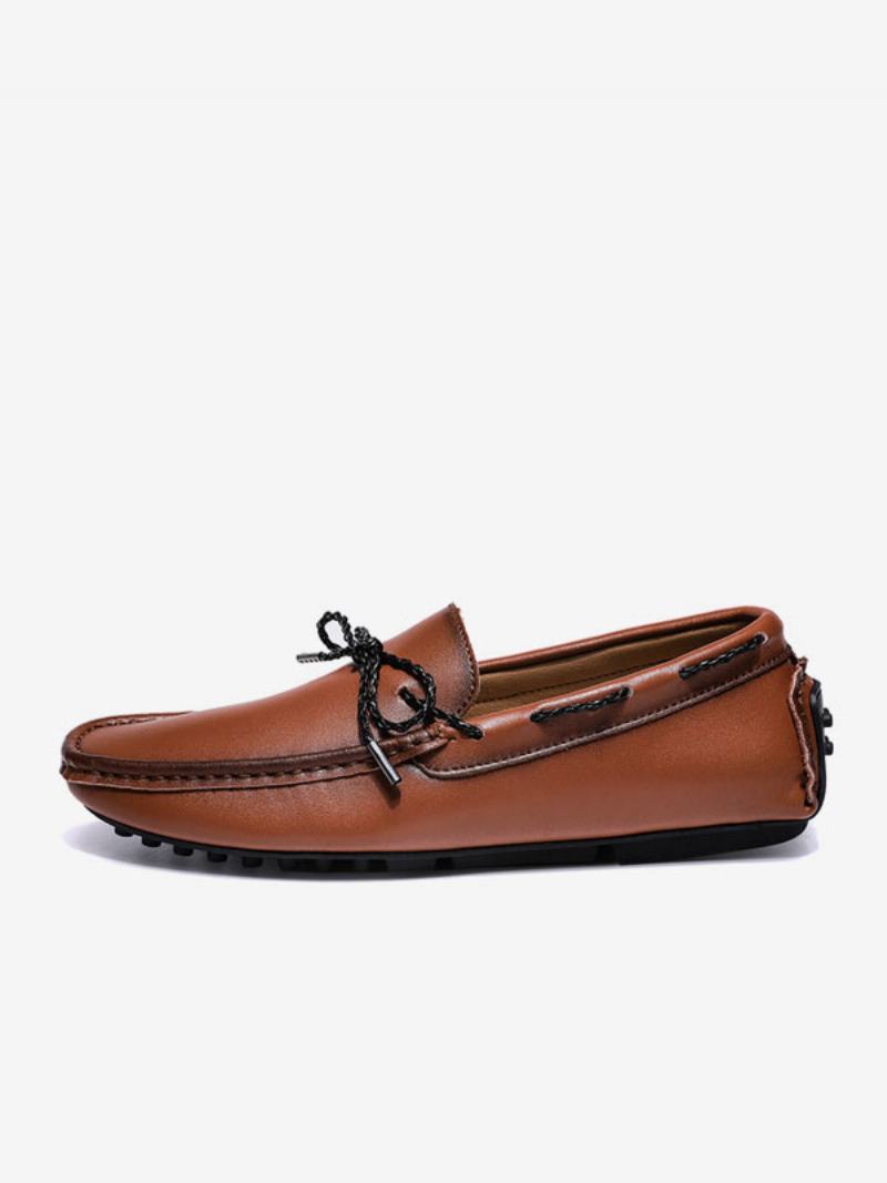 Ανδρικά Παπούτσια Loafer Slip-on Round Toe Δέρμα Pu - Καφέ Καφέ