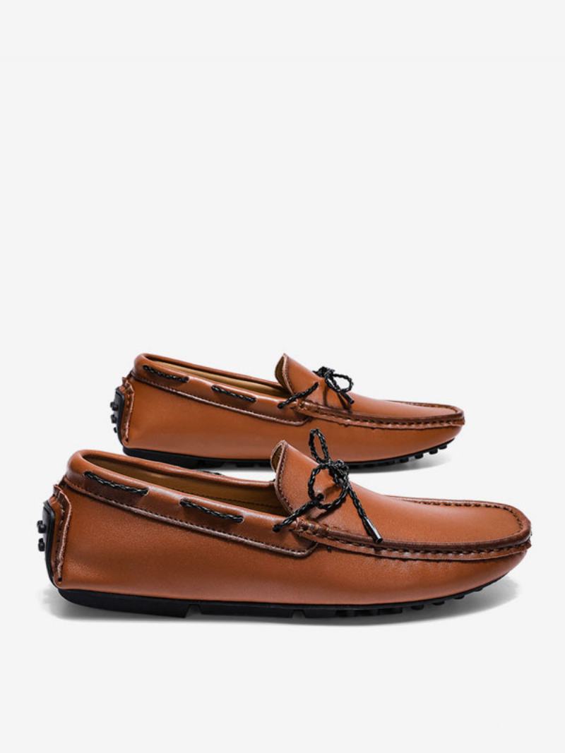 Ανδρικά Παπούτσια Loafer Slip-on Round Toe Δέρμα Pu - Καφέ Καφέ