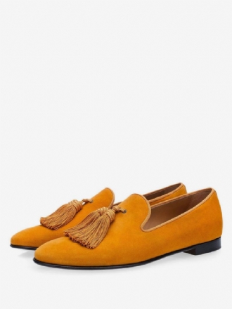 Ανδρικά Παπούτσια Mustard Slip On Tassel Loafers Slipper Prom Party Γαμήλια