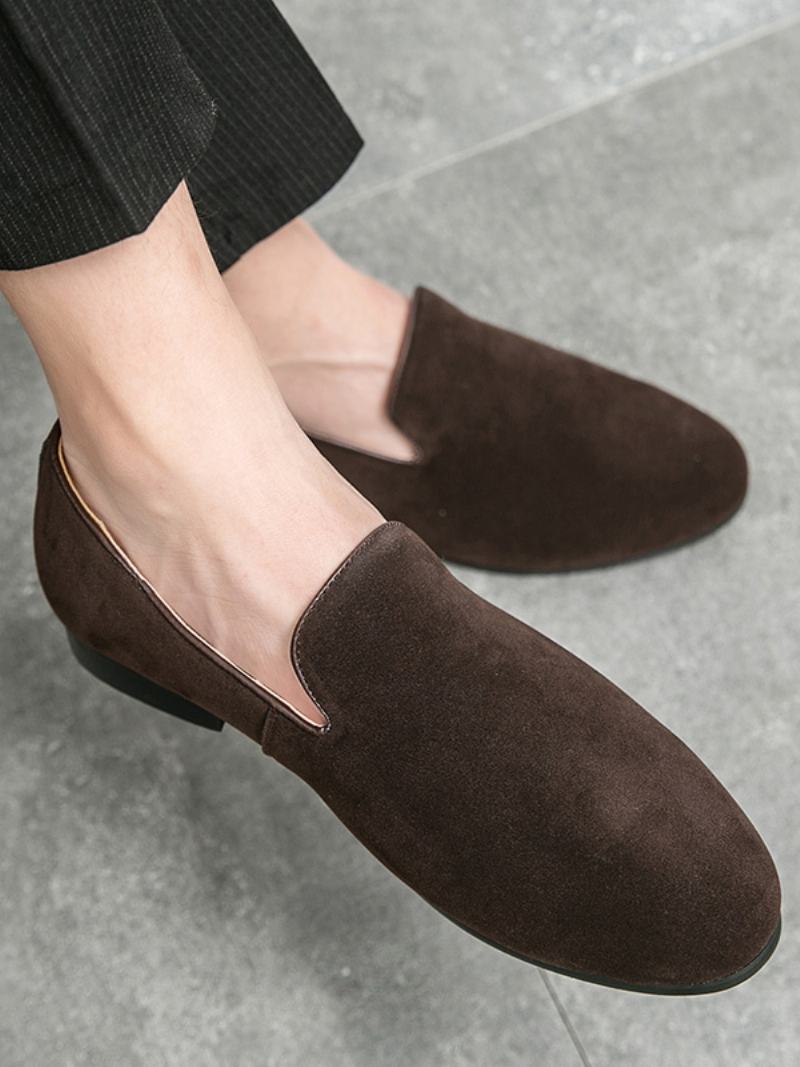 Ανδρικά Παπούτσια Prom Pu Δερμάτινα Slip-on Loafer - Καφέ Καφέ