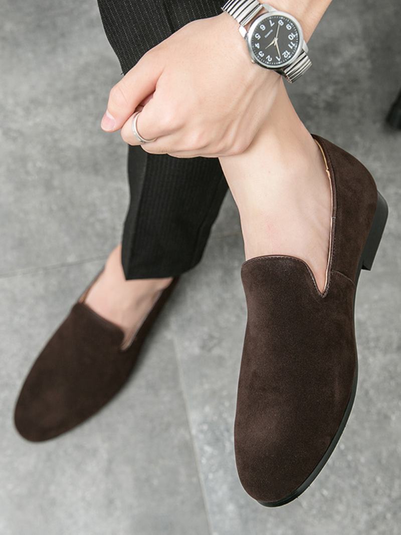 Ανδρικά Παπούτσια Prom Pu Δερμάτινα Slip-on Loafer - Καφέ Καφέ