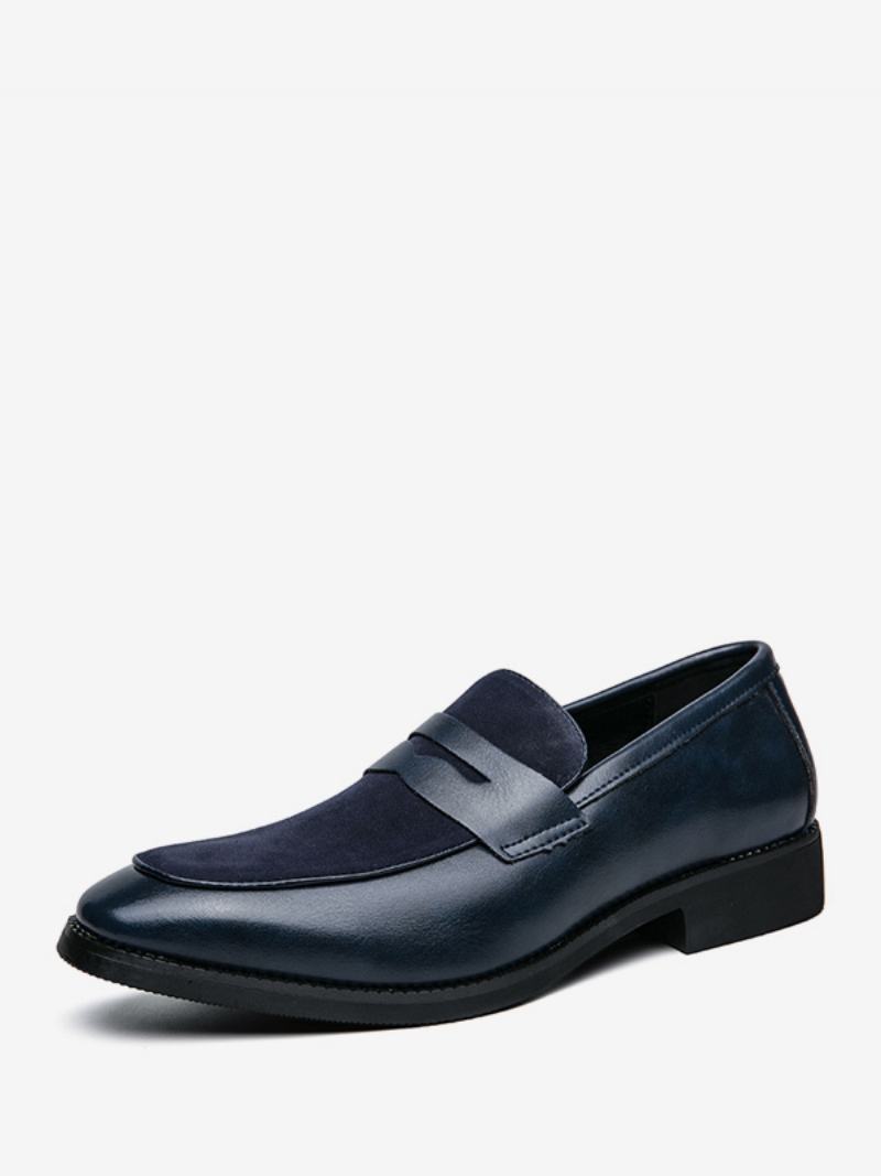 Ανδρικά Παπούτσια Prom Pu Δερμάτινα Slip-on Loafer - Μπλε 