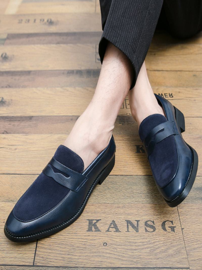 Ανδρικά Παπούτσια Prom Pu Δερμάτινα Slip-on Loafer - Μπλε 