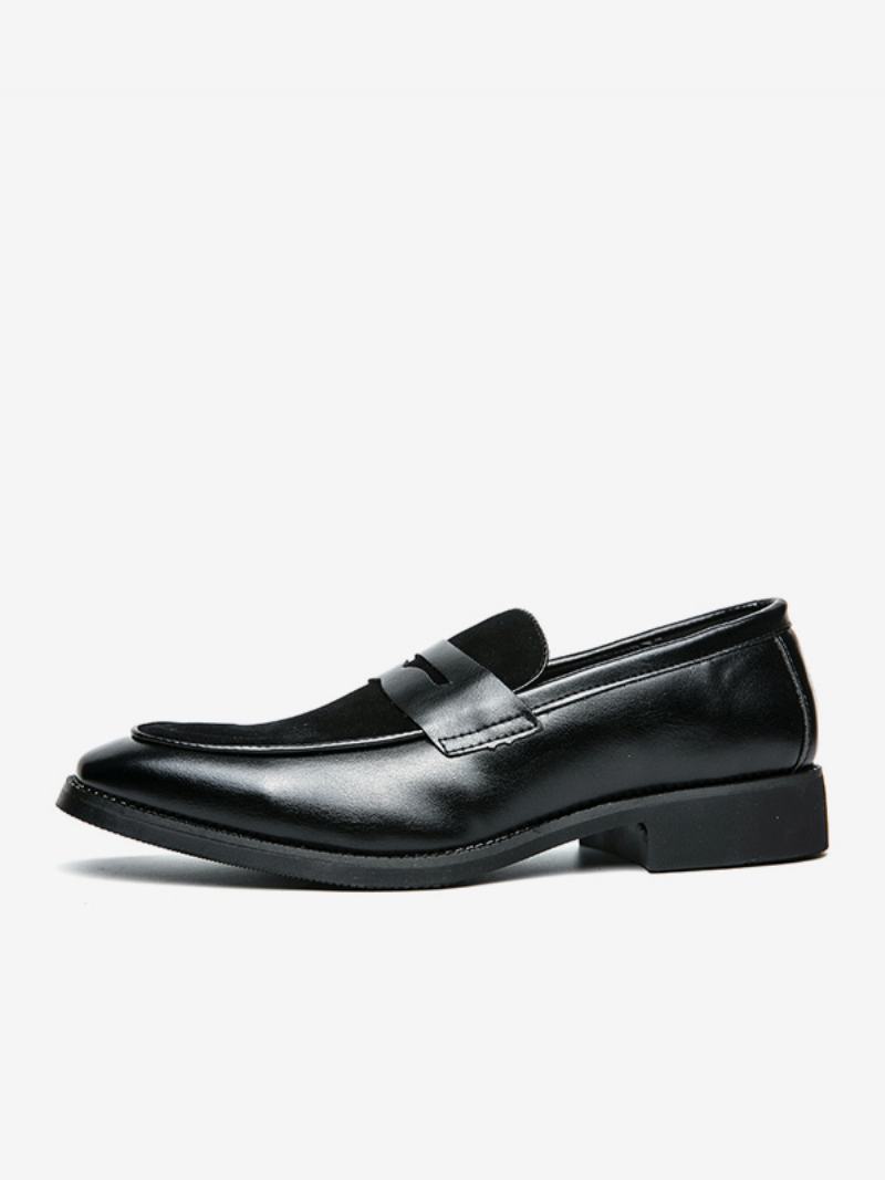 Ανδρικά Παπούτσια Prom Pu Δερμάτινα Slip-on Loafer - Μαύρο