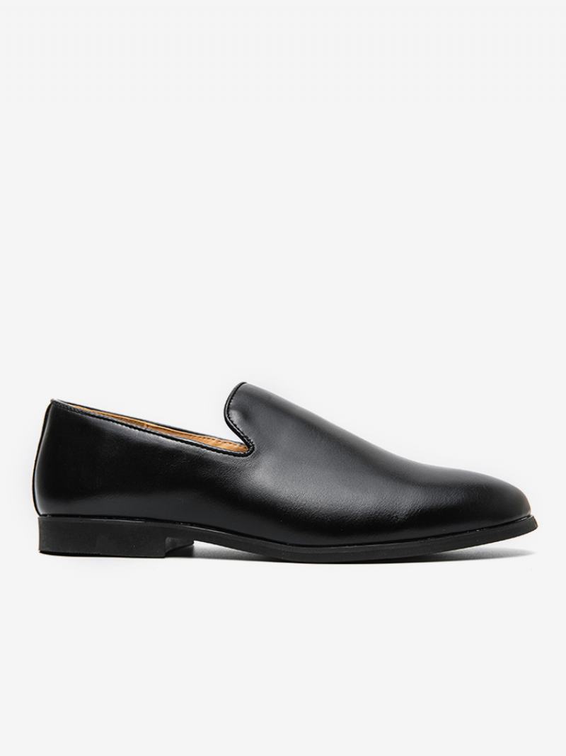 Ανδρικά Παπούτσια Prom Pu Δερμάτινα Slip-on Loafer - Μαύρο