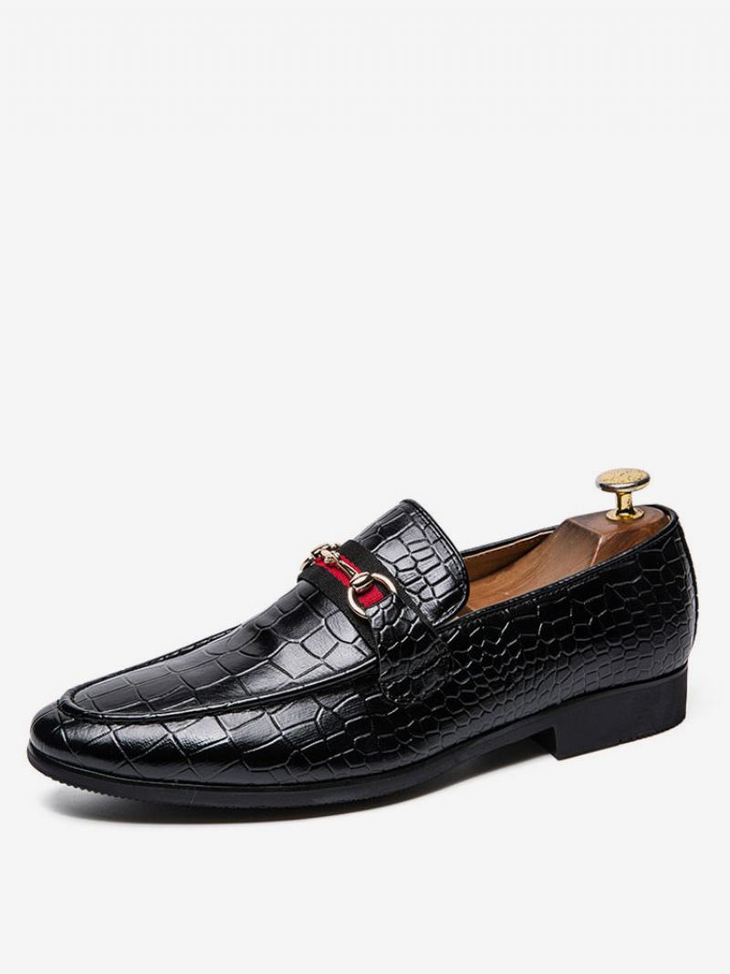 Ανδρικά Παπούτσια Γάμου Loafer Prom Party Γαμήλια Black Lizard Print Slip-on