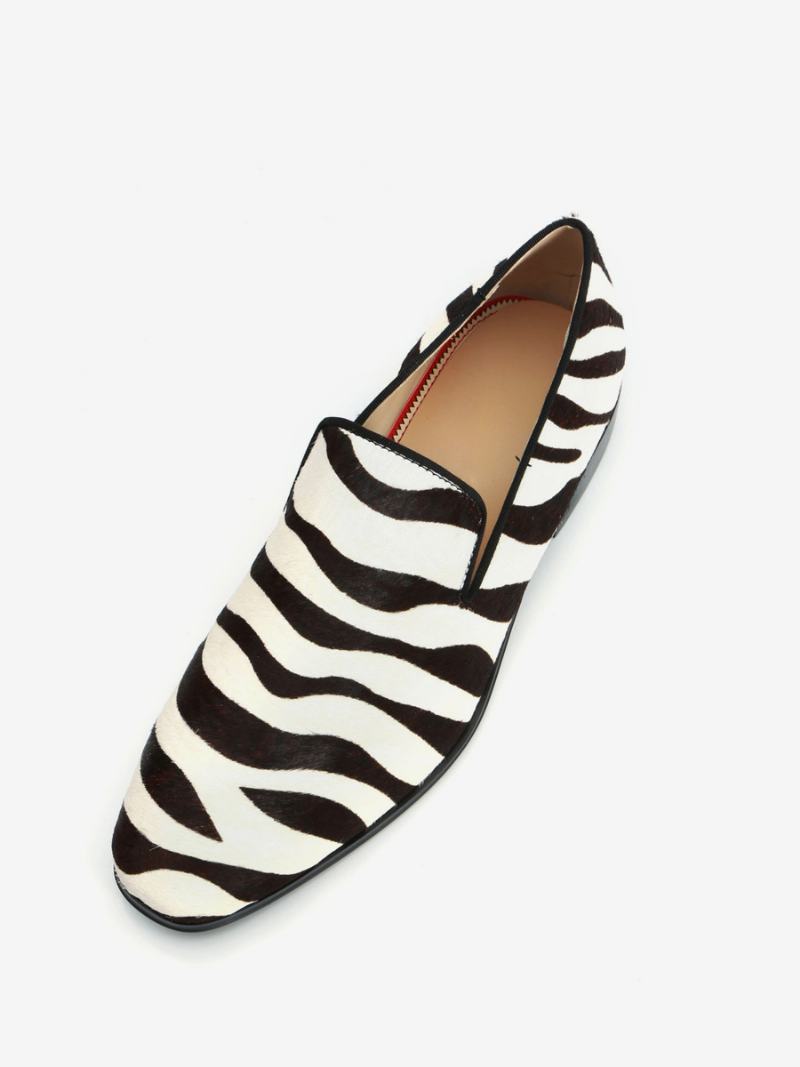 Ανδρικά Παπούτσια Γάμου Loafer Prom Party Γαμήλια Zebra Print Round Toe Slip On Casual