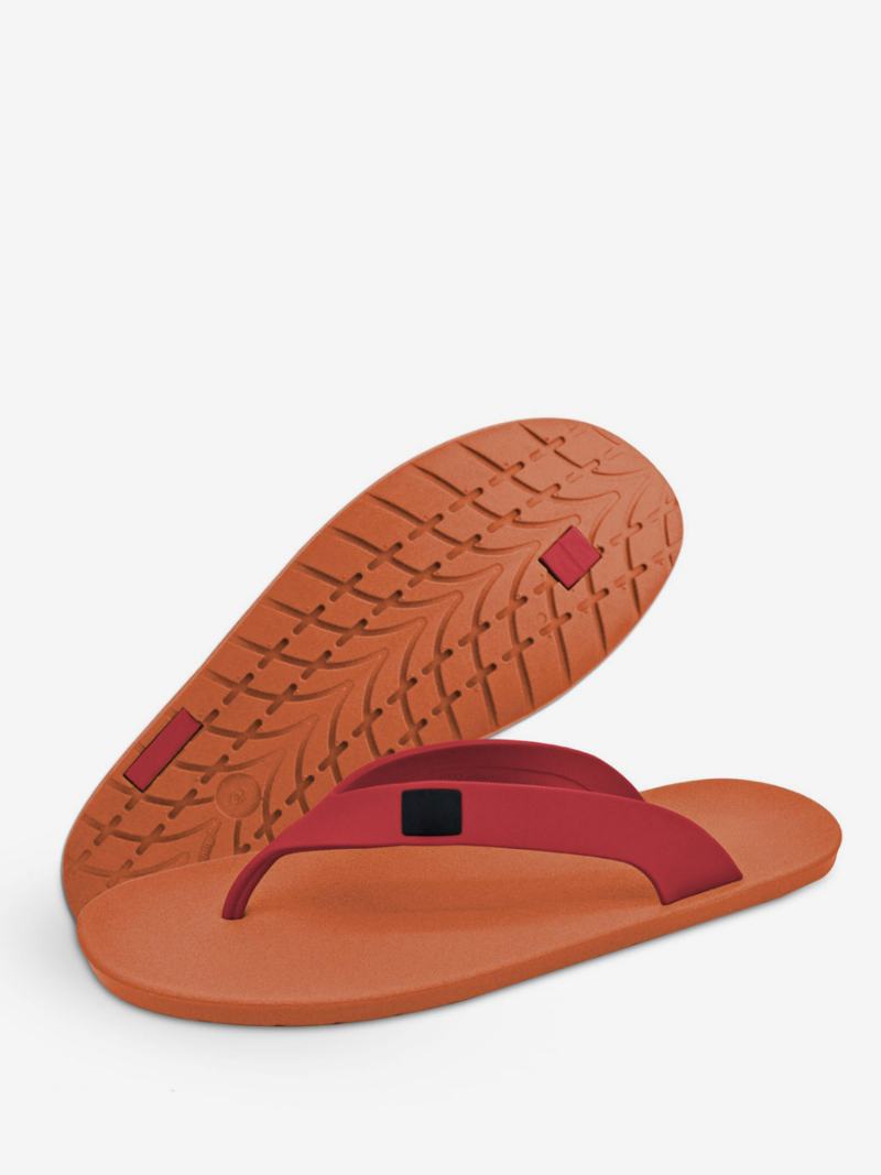 Ανδρικά Σανδάλια Slip-on Color Block Flat Slippers - Πορτοκαλί