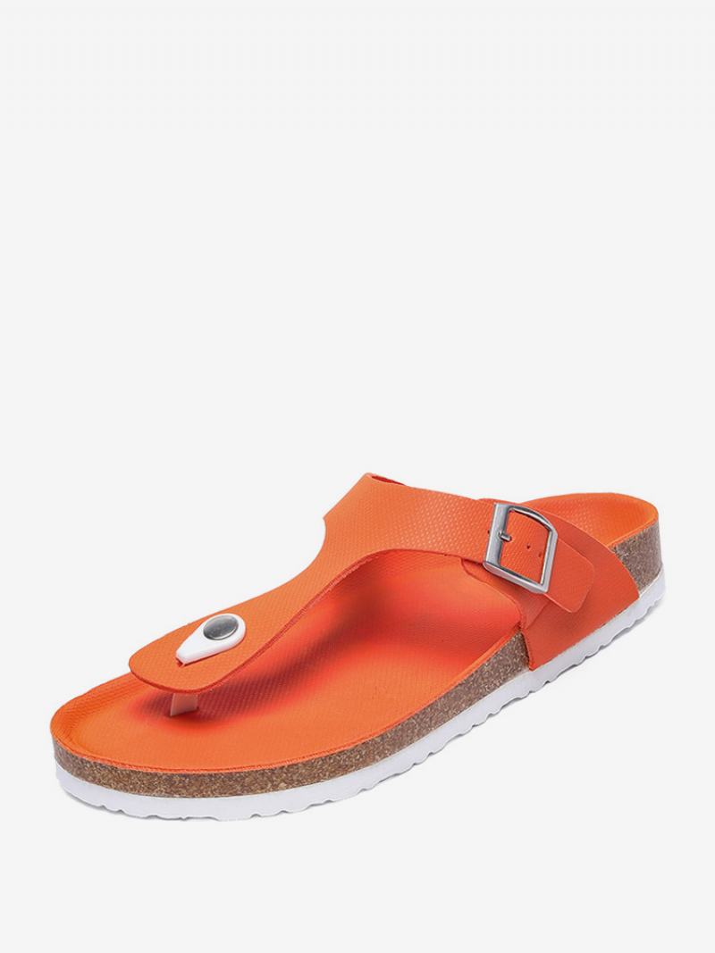 Ανδρικά Σανδάλια Slip-on Color Block Pu Δερμάτινη Σπλιτ Σόλα