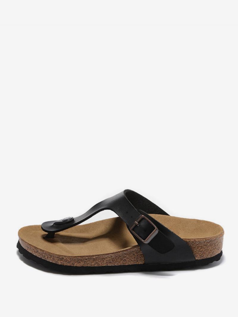 Ανδρικά Σανδάλια Slip-on Slippers Flat Sandals - Μαύρο