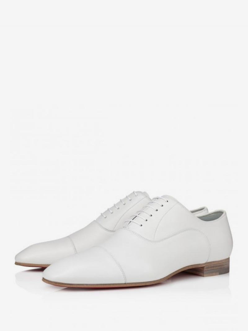 Ανδρικά Φόρεμα Παπούτσια White Square Toe Oxford Wedding Prom