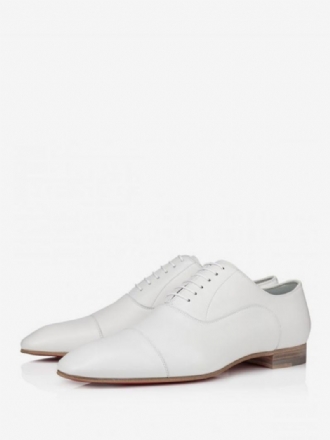 Ανδρικά Φόρεμα Παπούτσια White Square Toe Oxford Wedding Prom