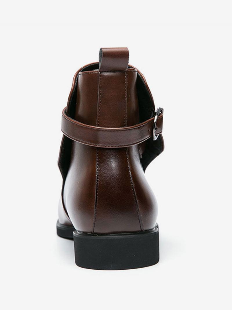 Ανδρικές Μπότες Chelsea Boots Coffee Brown Pu Δερμάτινες Jodhpur Μποτάκια - Καφέ Καφέ