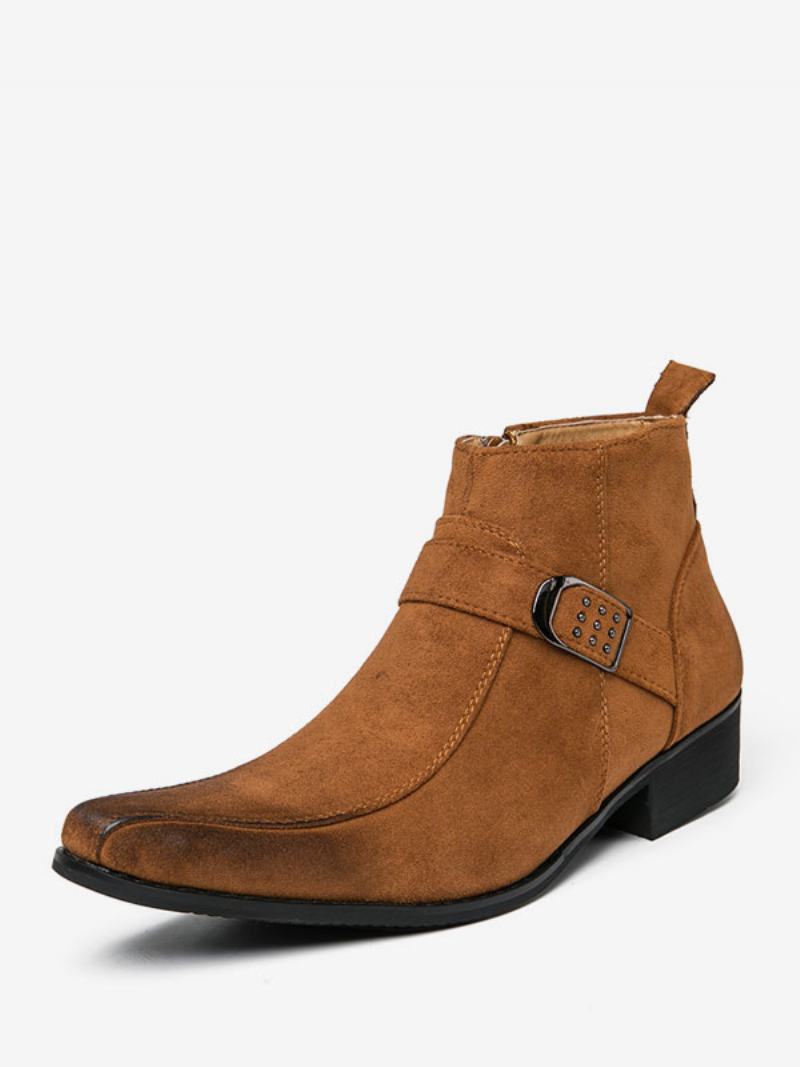 Ανδρικές Μπότες Chelsea Boots Pu Δερμάτινες Στρογγυλές Μύτης