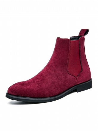 Ανδρικές Μπότες Chelsea Boots Μαύρο Suede Δερμάτινο Στρογγυλή Μύτη