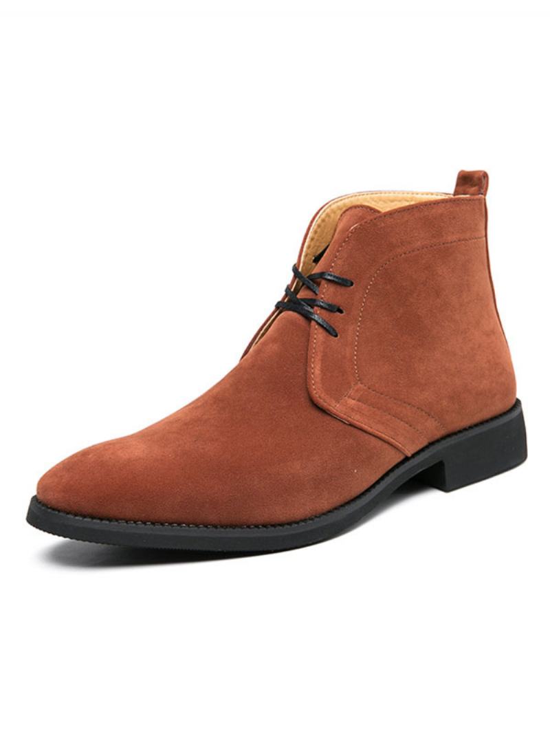 Ανδρικές Μπότες Chukka Από Faux Suede Leather Up Desert Ankle