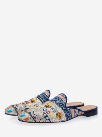 Ανδρική Ethnic Κεντημένη Loafer Mules Παντόφλα