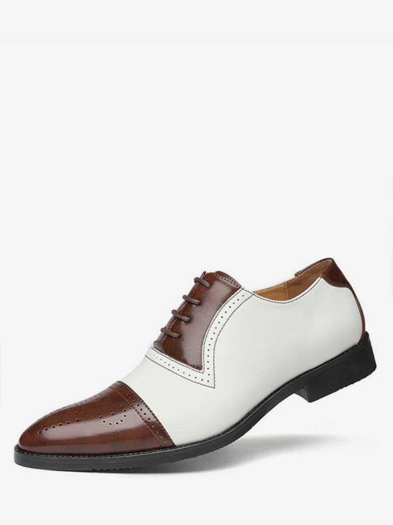 Ανδρικό Καπάκι Brogue Oxfords Wedding Dress Oxford Επίσημα Παπούτσια Λευκά