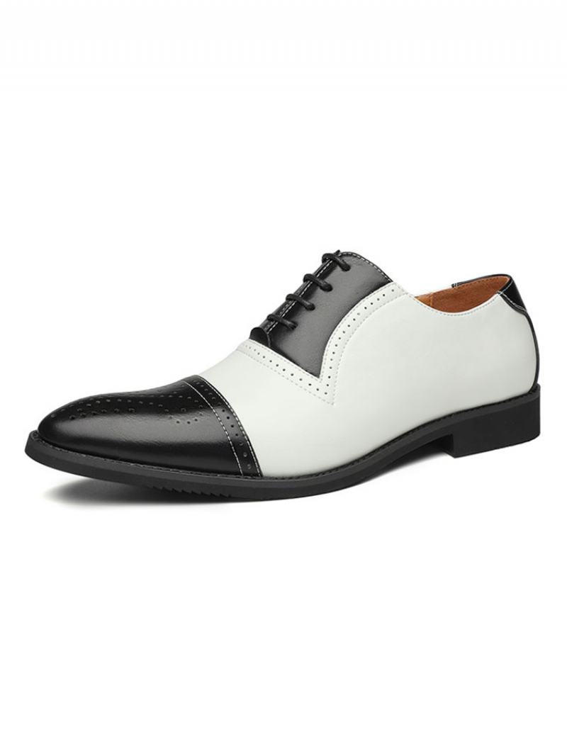 Ανδρικό Καπάκι Brogue Oxfords Wedding Dress Oxford Επίσημα Παπούτσια Λευκά - Λευκό