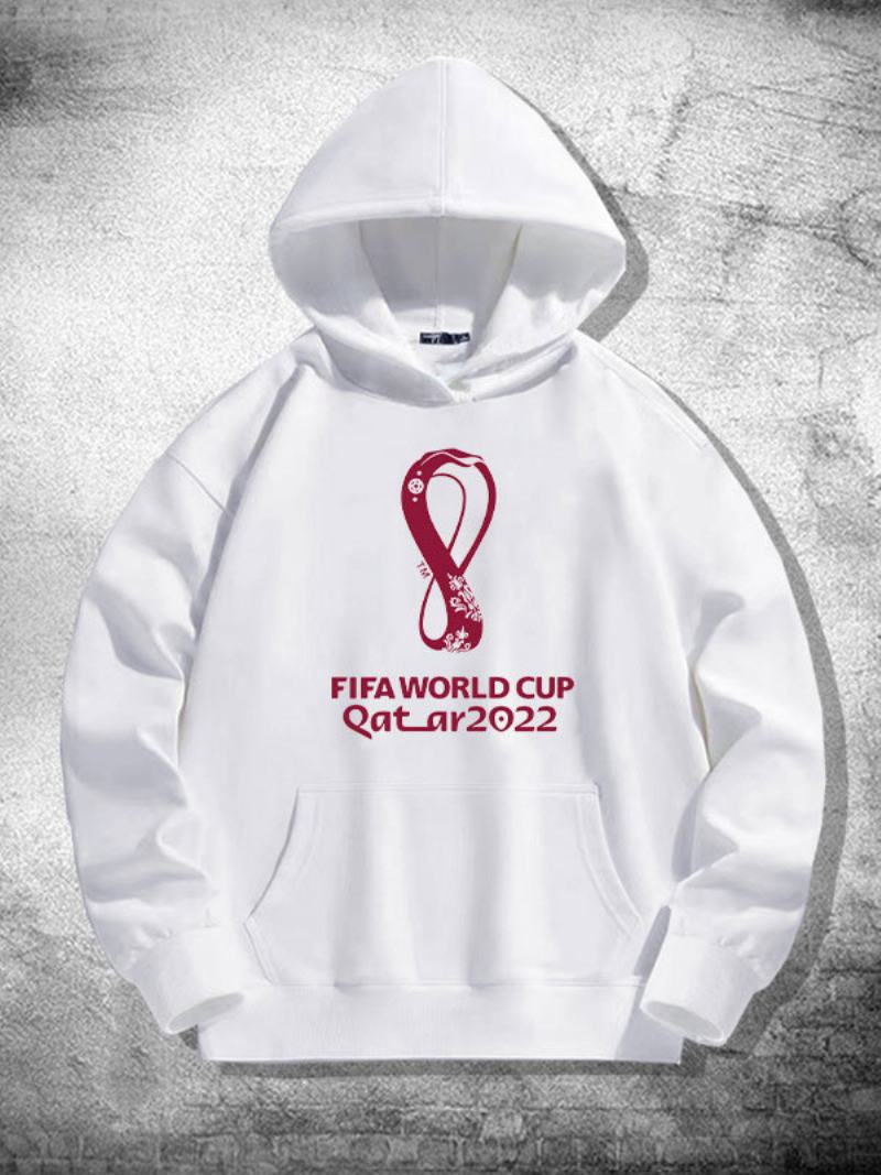 Ανδρικό Μακρυμάνικο Μπλουζάκι Με White Hoodie France Team Qatar