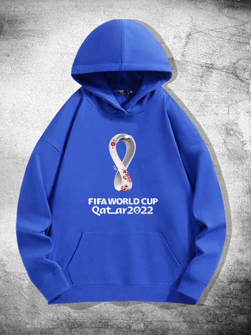 Ανδρικό Μακρυμάνικο Μπλουζάκι Με White Hoodie France Team Qatar - Μπλε