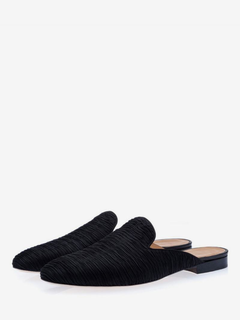 Ανδρικό Μαύρο Σουέντ Loafer Mules Slip On