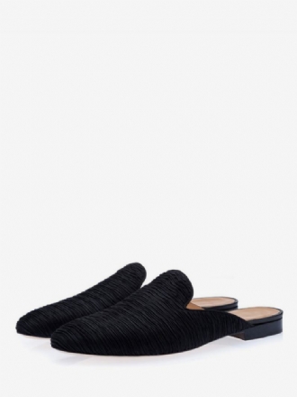 Ανδρικό Μαύρο Σουέντ Loafer Mules Slip On