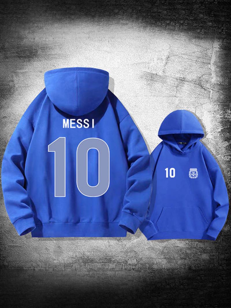 Ανδρικό Μπουφάν Με Κουκούλα Αργεντινής Messi Number 10 - Μπλε